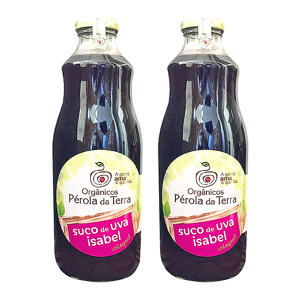 Kit 2 Suco De Uva Isabel Integral Orgânico Pérola Da Terra 1 L