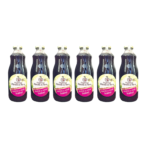 Kit 6 Suco De Uva Isabel Integral Orgânico Pérola Da Terra 1 L