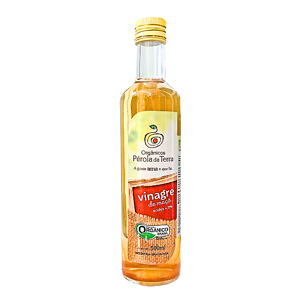 Vinagre De Maçã Orgânico Acidez 4,2% Pérola Da Terra 500 ml