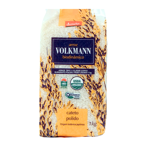 Arroz Cateto Branco Orgânico Biodinâmico À Vácuo Volkmann 1 kg