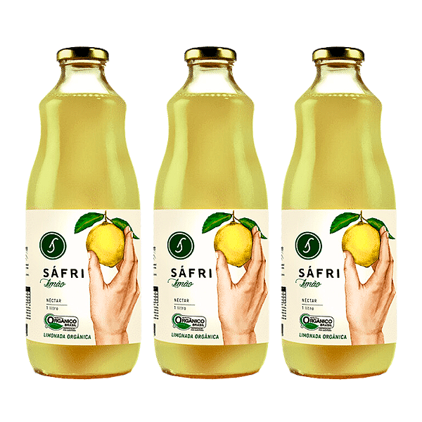 Kit 3 Limonada Orgânica Limão Siciliano Sáfri 1 L
