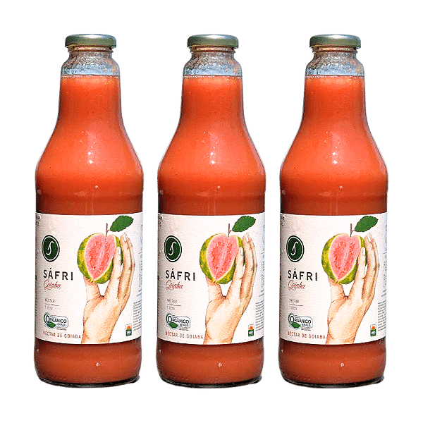 Kit 3 Néctar De Goiaba Orgânico Sáfri 1 L