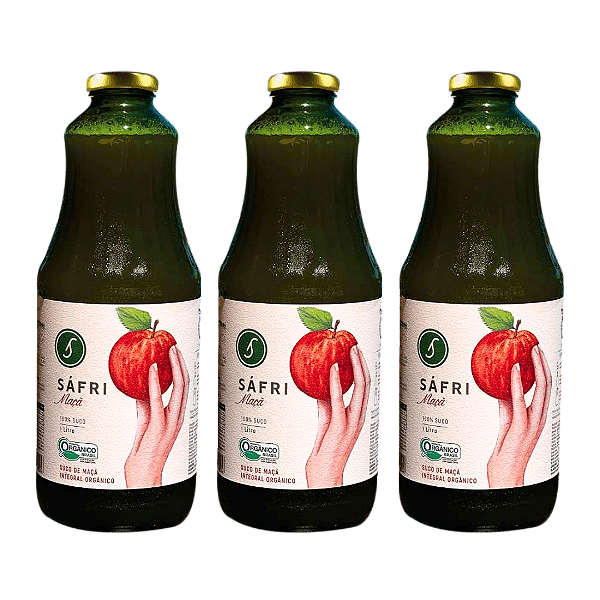 Kit 3 Suco De Maçã Integral Orgânico Sáfri 1 L
