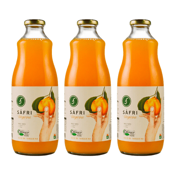 Kit 3 Suco De Tangerina Integral Orgânico Sáfri 1 L