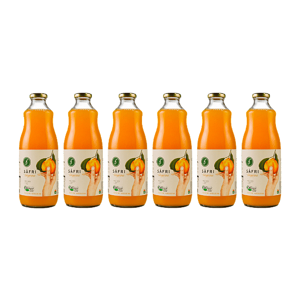 Kit 6 Suco De Tangerina Integral Orgânico Sáfri 1 L