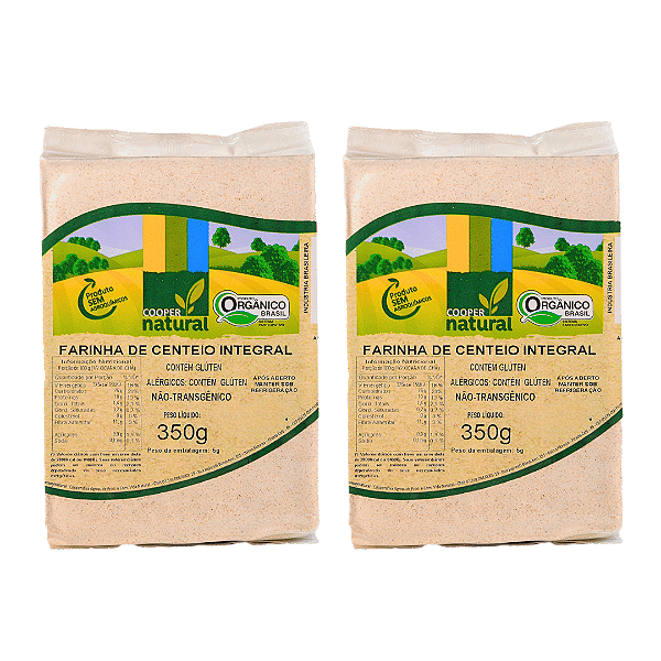 Kit 2 Farinha De Centeio Integral Orgânico À Vácuo Coopernatural 350 g