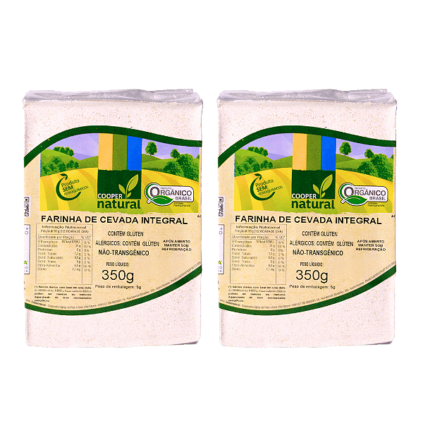 Kit 2 Farinha De Cevada Integral Orgânica À Vácuo Coopernatural 350 g