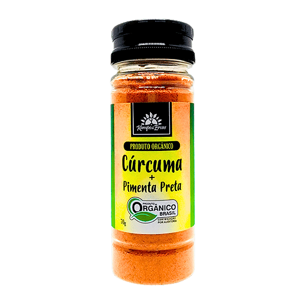 Cúrcuma Com Pimenta Preta Em Pó Orgânica Kampo de Ervas 70 g