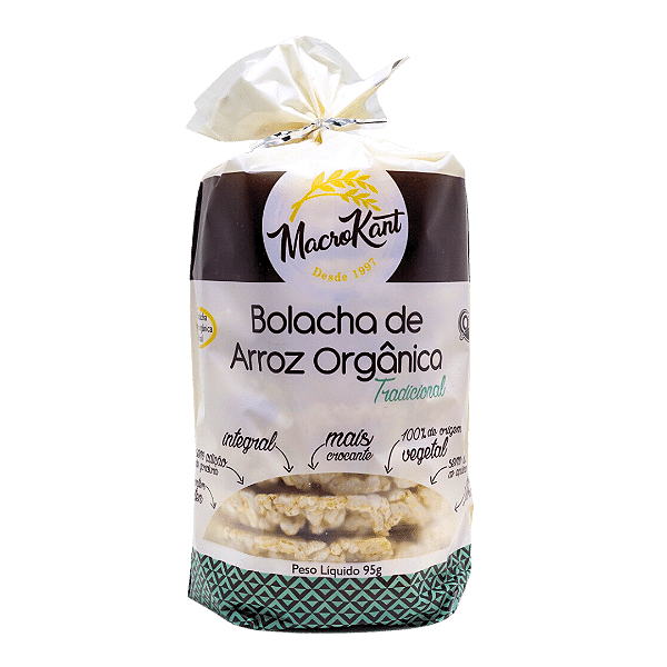 Bolacha De Arroz Orgânico Tradicional Macrokant 95 g