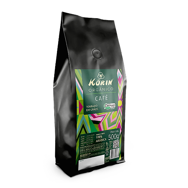Café Torrado em Grãos Forte Orgânico Korin 500 g