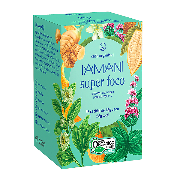 Chá Super Foco Orgânico Iamaní 15 Sachês
