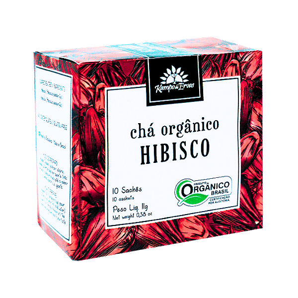 Chá de Hibiscus Orgânico Kampo De Ervas 10 Sachês