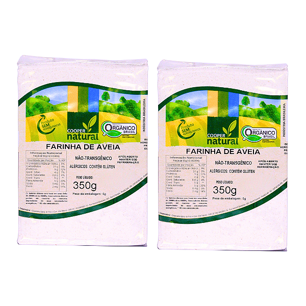 Kit 2 Farinha de Aveia Orgânica À Vácuo Coopernatural 350 g