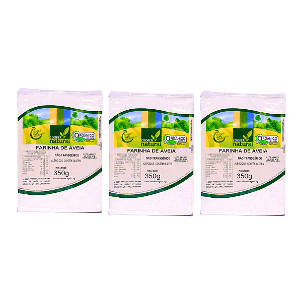 Kit 3 Farinha de Aveia Orgânica À Vácuo Coopernatural 350 g