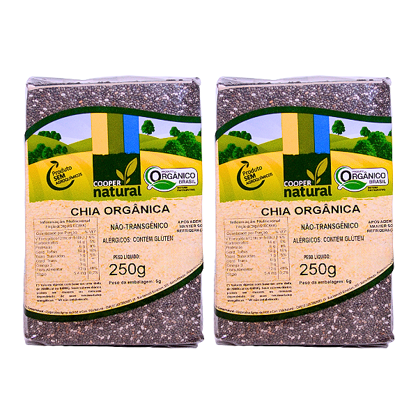 Kit 2 Chia Orgânica À Vácuo Coopernatural 250 g
