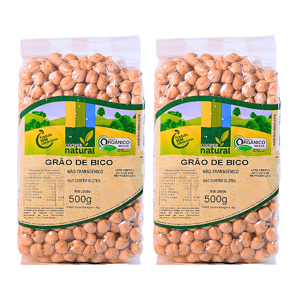 Kit 2 Grão De Bico Orgânico À Vácuo Coopernatural 500 g