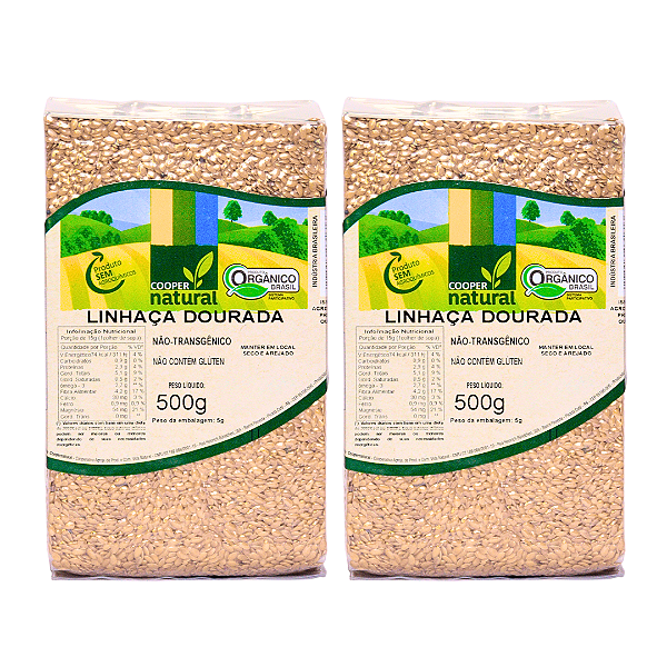 Kit 2 Linhaça Dourada Orgânica À Vácuo Coopernatural 500 g