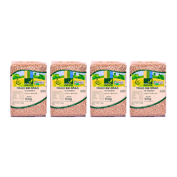 Kit 4 Trigo Em Grãos Orgânico À Vácuo Coopernatural 500 g