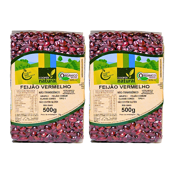 Kit 2 Feijão Vermelho Orgânico À Vácuo Coopernatural 500 g