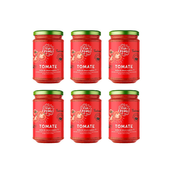 Kit 6 Molho De Tomate Tradicional Orgânico Mariani 345 g