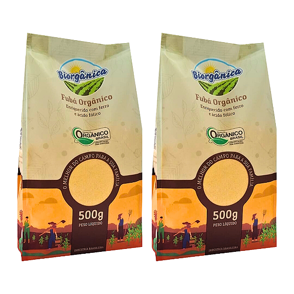 Kit 2 Fubá Orgânico Biorgânica 500 g