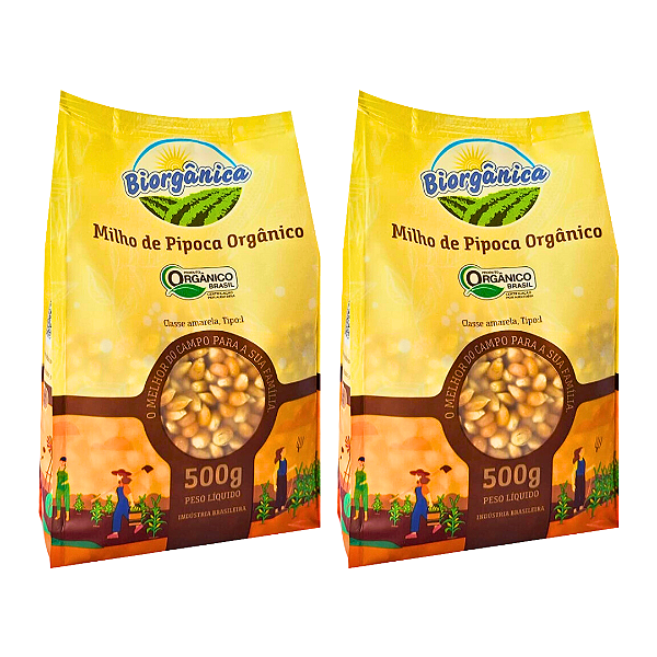 Kit 2 Pipoca Orgânica Biorgânica 500 g