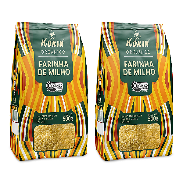 Kit 2 Farinha de Milho (Fubá) Orgânica Korin 500 g