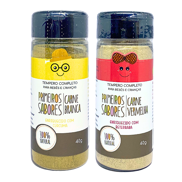 Kit 2 Tempero Primeiros Sabores Natural Para Carnes Brancas e Vermelhas Terra Amor 40 g
