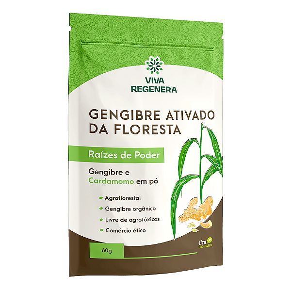 Gengibre Ativado Raízes de Poder com Cardamomo em Pó Viva Regenera 60 g