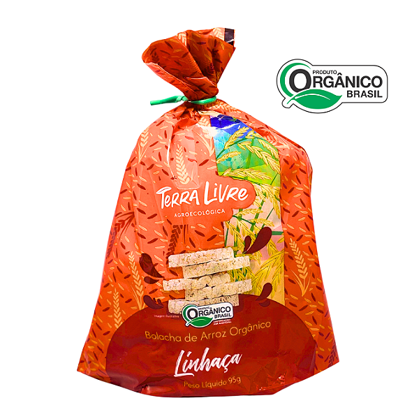 Bolacha de Arroz Orgânica Integral com Linhaça Terra Livre 95 g