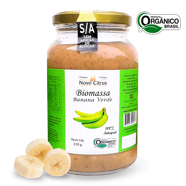 Biomassa De Banana Verde Integral Orgânica Novo Citrus 570 g