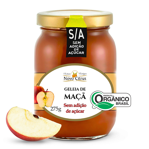 Geleia de Maçã Orgânica Sem Adição de Açúcar Novo Citrus 275 g