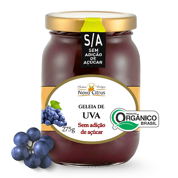 Geleia de Uva Orgânica Sem Adição de Açúcar Novo Citrus 275 g