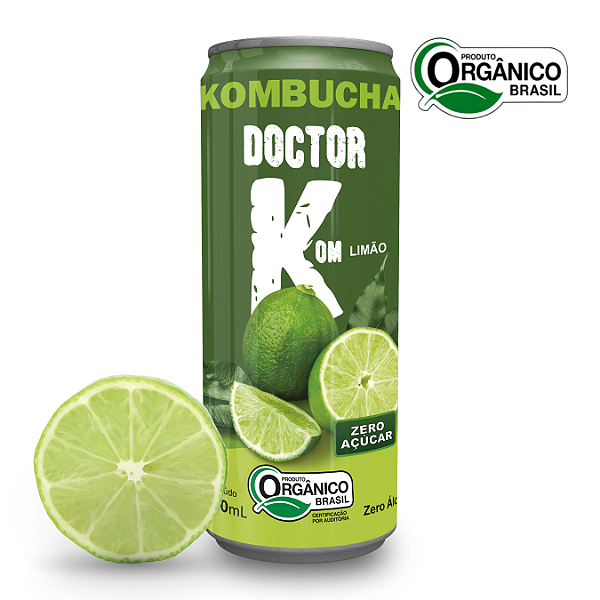 Kombucha Orgânica Zero Açúcar Doutor K Limão 350 ml