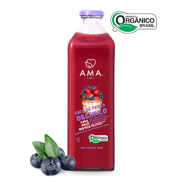 Suco de Mirtilo e Maçã Orgânico Ama Time 1 L