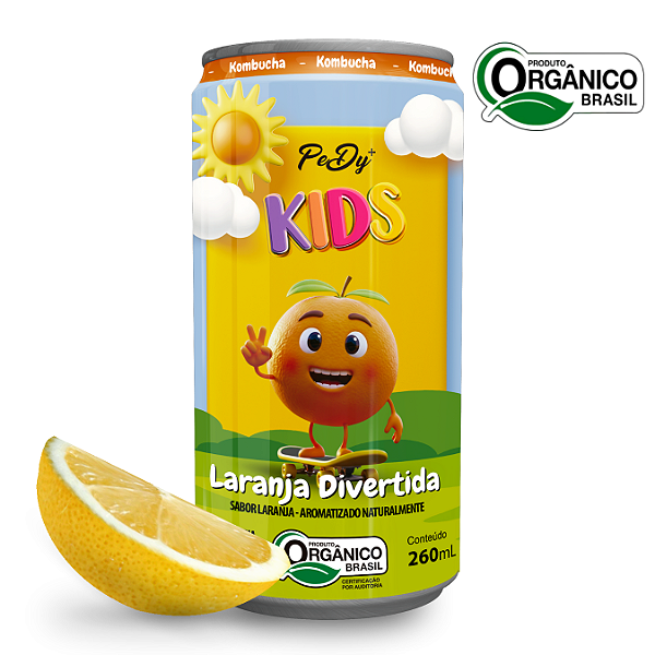 Kombucha Orgânica Kids PeDy+ Laranja 260ml
