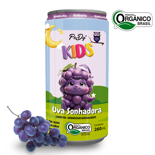 Kombucha Orgânica Kids PeDy+ Uva 260ml