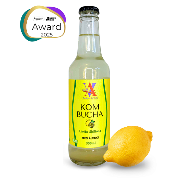 Kombucha de Limão Siciliano Amigos da Vida 300 ml