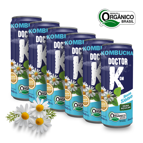 Kit 6 Kombucha Orgânica Zero Açúcar Doutor K Bom Sono 260 ml
