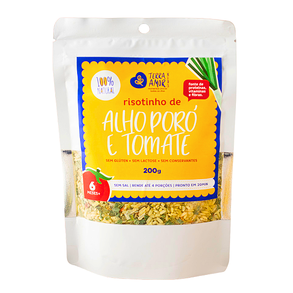 Risotinho Natural de Alho Poró e Tomate Terra Amor 200 g