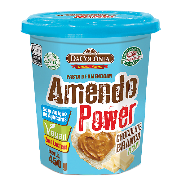 Pasta de Amendoim Amendo Power Chocolate Branco DaColônia 450 g