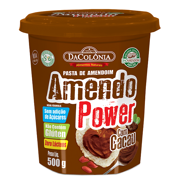 Pasta de Amendoim Amendo Power Com Cacau DaColônia 500 g