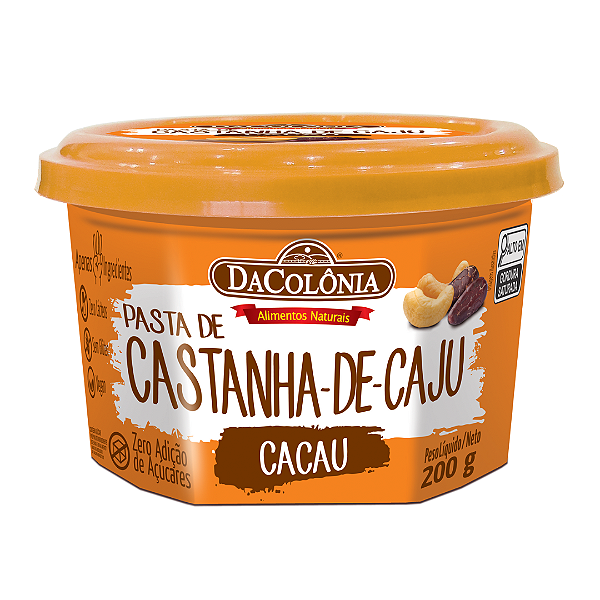 Pasta de Castanha De Caju Com Cacau DaColônia 200 g