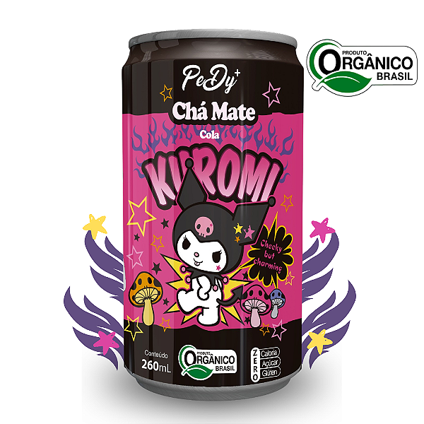 Chá Mate Kuromi Pedy+ Cola Orgânico 260 ml
