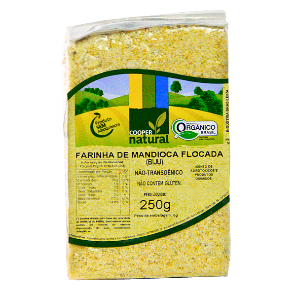 Farinha De Mandioca Flocada (Biju) Orgânica À Vácuo Coopernatural 250 g
