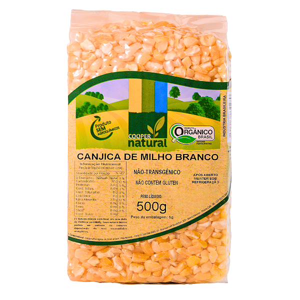 Canjica De Milho Branco Orgânica À Vácuo Coopernatural 500 g