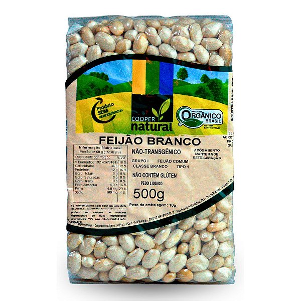 Feijão Branco Orgânico À Vácuo Coopernatural 500 g