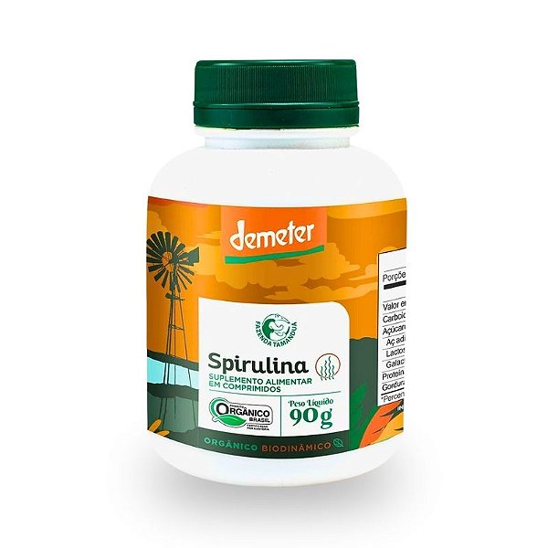 Spirulina Orgânica Biodinâmica 180 Comprimidos Fazenda Tamanduá