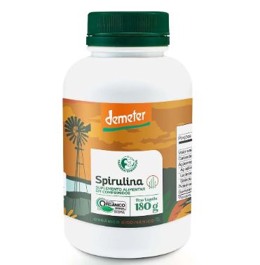 Spirulina Orgânica Biodinâmica 360 Comprimidos Fazenda Tamanduá