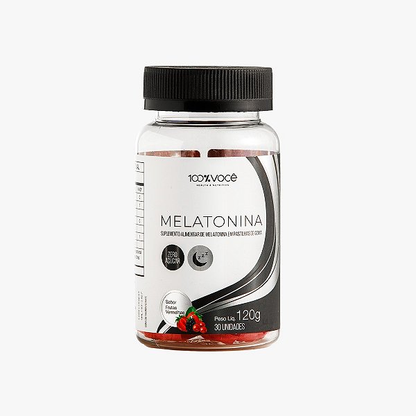Melatonina Gummy Goma Sabor Frutas Vermelhas 30 Un Zero Açúcar 100% Você